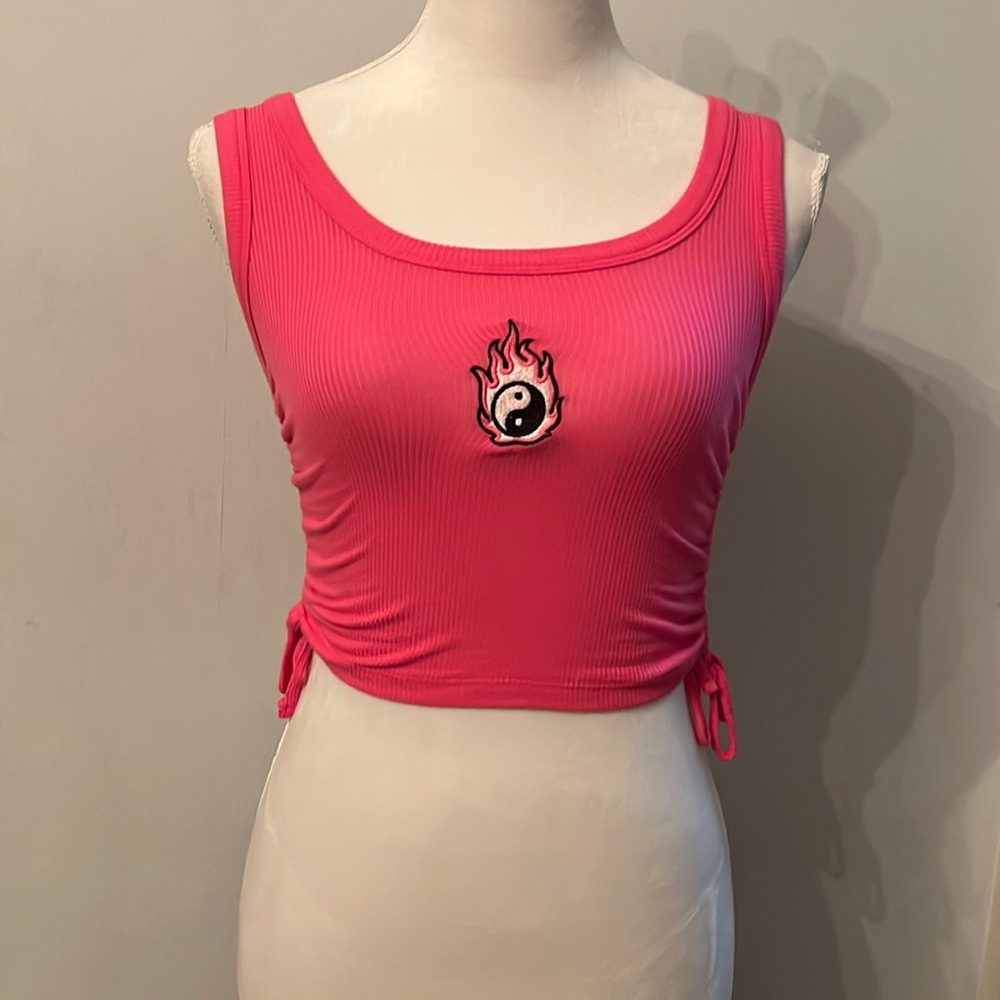 Soft stretchy side tie tank